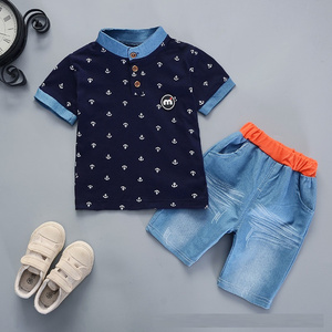 Set di vestiti estivi da bambino stile Casual per bambini camicie a maniche corte e pantaloni corti Set per 1-5 anni - Product Image 2