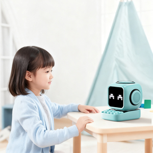 JJT-18 Small Cube Smart for Audio Magnetic Fast Wireless Charger RGB <b>LED</b> Plastic Alarm <b>Clock</b> White Noise Retro Speaker RGB <b>LED</b> L - Product Image 5