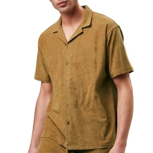 เสื้อเชิ้ตออกแบบเอง ผ้าฝ้าย 60% โพลีเอสเตอร์ 40% ปักลายวินเทจ แขนสั้น ติดกระดุม เสื้อลำลองผู้ชาย - Product Image 1