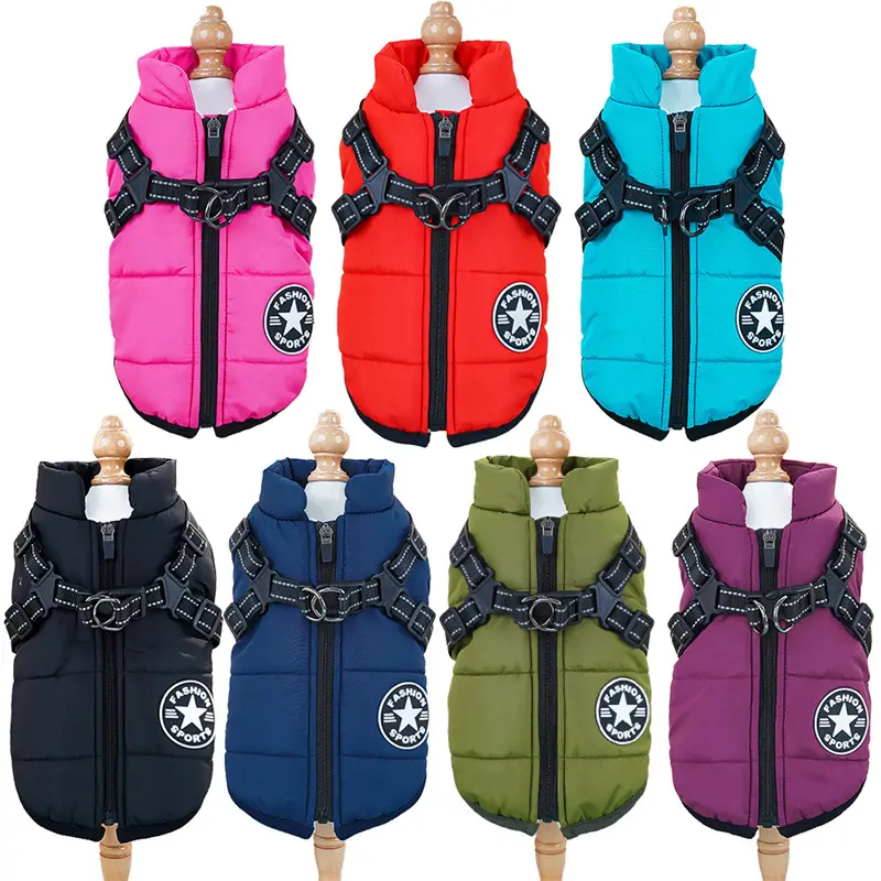 Joymay Customized Pet Apparel Clothing With Zipper Wholesale Dogs Jackets Waterproof Cotton Pets Vest For Dogs And Cats