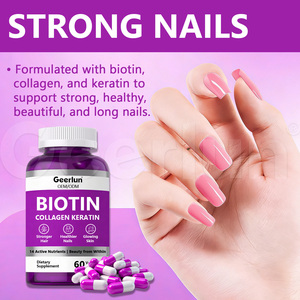 OEM Toptan Kolajen Keratin 14'ü 1 Arada Takviye Edici Cilt Esnekliğini Artırır Saçları ve Tırnakları Besler Biotin Kapsülleri - Product Image 3