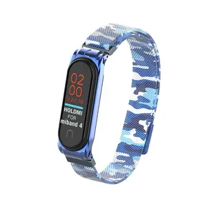 ODM holdmi 430261series lightweight blue camouflage miband 4 milanese loop strap for xiaomi