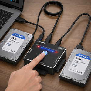 Adaptador convertidor de disco duro <span class=keywords><strong>FIDECO</strong></span> USB 3.0 a SATA IDE con función de clonación para HDD/SSD de 2.5 y 3.5 pulgadas - Product Image 5