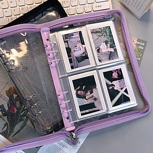Pochettes de rangement pour cartes à collectionner, pages d'<span class=keywords><strong>album</strong></span>, cartes de jeux de sport transparentes, classeur à 6 anneaux dans 4 poches, pochettes photo - Product Image 4