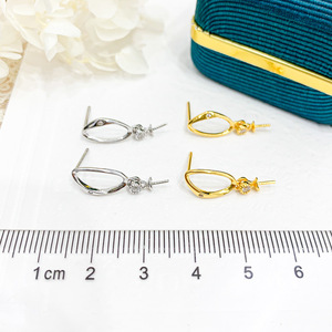 Accessoires en argent S925 pour la création de bijoux, plateau vide avec perles rondes de 9 à 13 mm, bijoux en argent simples, boucles d'oreilles, modèle 21501 - Product Image 4