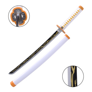 In magazzino a bassa tariffa vendite veloci Anime In legno spada demone uccisore Agatsuma Zenitsu Cosplay spada - Product Image 2