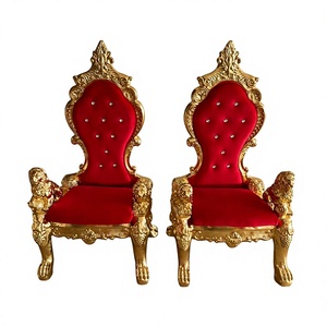 Sillas de Trono Reales de Lujo para Bodas, Talladas, con Respaldo Alto, para Grandes Eventos y Banquetes - Product Image 1