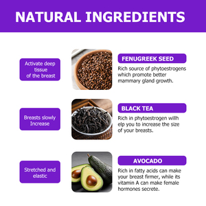 Cápsulas de Suplemento Herbal para Aumento de Busto con Aguacate y Semilla de Fenogreco, Apoyo Antioxidante, Hierbas que Favorecen la Defensa Hormonal - Product Image 6