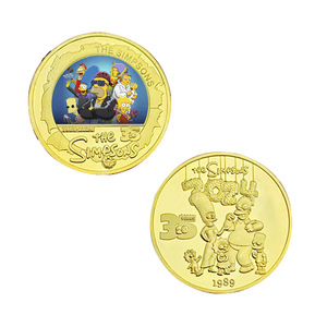 Pièces commémoratives personnalisées sur le thème de l'anime américain Toy <span class=keywords><strong>Story</strong></span>, plaquées or double face, procédé de moulage sous pression, badges en forme de pièce de monnaie - Product Image 2