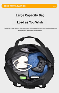 Borsa da <span class=keywords><strong>Viaggio</strong></span> in Pelle PU di Alta Qualità con Logo Personalizzato Design Portatile con Cerniera Grande Capacità Leggera Impermeabile per Palestra e Viaggi - Product Image 4