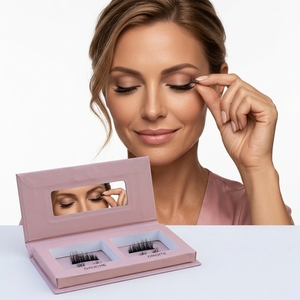 Pestañas magnéticas con imanes completos, pestañas magnéticas de marca privada, pestañas largas y gruesas con aplicador. - Product Image 1