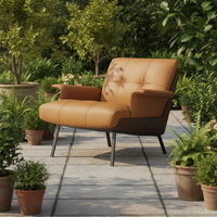 Fauteuil individuel réglable en bois massif et similicuir de style européen moderne, personnalisable, pour salle à manger, appartement, salon