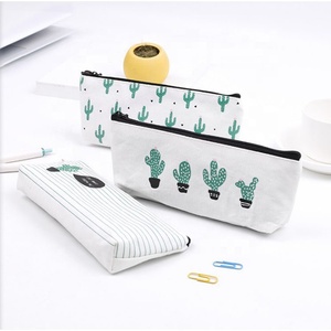 En gros pas cher école enfants cadeaux fermeture éclair toile mignon <span class=keywords><strong>cactus</strong></span> pochette à crayons - Product Image 2