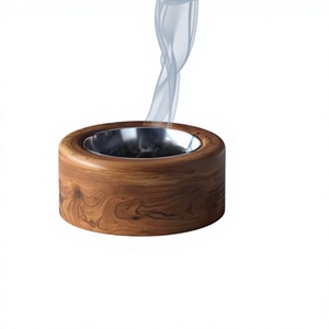 Quemador de incienso (Bakhoor) de madera de acacia india artesanal premium con bandeja, para uso religioso, decoración del hogar, regalos corporativos, Coriander - Product Image 1
