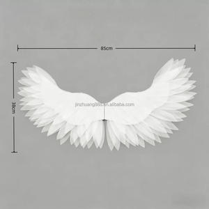 Ailes d'<span class=keywords><strong>ange</strong></span> en plumes faites à la main, accessoire pour arrangement floral, cadeau romantique 520, accessoire de décoration pour fête, vacances, photos - Product Image 4