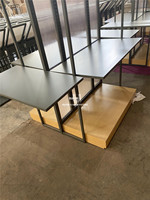 Étagère de présentation en bois personnalisée pour articles ménagers, meubles, textiles de maison, magasin de détail, gondole à quatre côtés, accessoires de magasin en métal