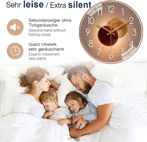 Mode nordique créativité Art peinture en plastique horloge murale personnalisée pour salon silencieux rond luxe cadeau petite horloge en gros