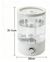 Humidificateur ultrasonique électrique 5L avec aromathérapie, veilleuse, remplissage par le haut, brume fraîche, garantie 1 an pour chambre, hôtel, bureau, maison