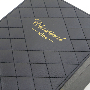 Logo personnalisé en cuir Pu noir, 2 bouteilles <span class=keywords><strong>de</strong></span> <span class=keywords><strong>vin</strong></span>, boîte-<span class=keywords><strong>cadeau</strong></span>, <span class=keywords><strong>emballage</strong></span> - Product Image 3