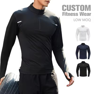 T-shirt Sportiva Casual da Uomo a Maniche Lunghe ad Asciugatura Rapida, Felpa da Palestra, Design Semplice per Fitness, Jogging, Corsa, Abbigliamento Sportivo ODM OEM - Product Image 1