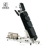 Table de chiropratique moderne inclinable à commande au pied, 4 points d'attache, structure métallique, capacité de charge 120 kg, pliable pour usage en hôtel et salle de sport