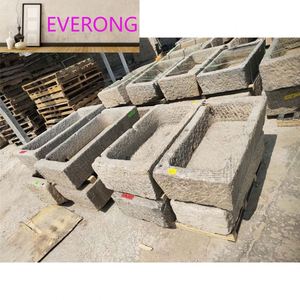 Ancien Bac à Nourriture pour Animaux <span class=keywords><strong>en</strong></span> Granit Recyclé Utilisé pour la Décoration de Jardin - Product Image 3