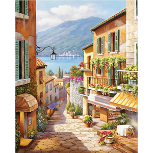 Nouvel ensemble de peinture diamantée 5D, motif Rue sous la <span class=keywords><strong>montagne</strong></span>, pour décoration intérieure - Product Image 2