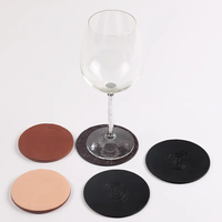Fabriqué en Chine Sets de table ronds en cuir PU personnalisés Sous-verres Tapis de table Sous-verres en cuir pour boissons
