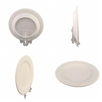 Assiettes à dîner rondes en céramique blanche unie de 7 pouces, en poterie émaillée animale, en gros à prix réduit