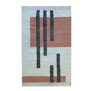 Tapis tressé écologique en jute et coton de luxe naturel | Tapis rectangulaire en gros tissé à la main - Product Image 1