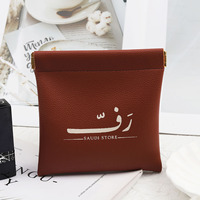 Tas kulit Pu penyimpanan hadiah perhiasan kalung perjalanan kelas atas dengan Magnet kantung kulit kosmetik lipstik Logo kustom