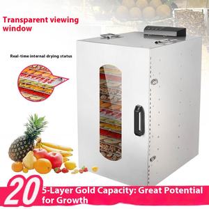 Machine à fruits secs en acier inoxydable intelligente à double usage 20 couches Moteur <span class=keywords><strong>de</strong></span> séchage automatique des aliments 1500W 220V 1 an - Product Image 4