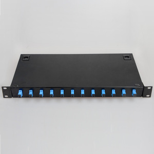 Panneau de brassage fibre optique 19 pouces 1U 12 cœurs SC UPC pleine capacité avec connecteur, câble LAN, boîtier terminal pour rack 19 pouces, montage en rack OTB - Product Image 3