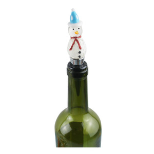 Crystal Snowman Wine Stoppers Christmas Theme Bottle Seals Freshness Preserving Champagne Stopper Set - Product Image 2