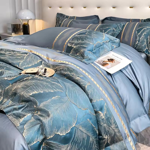 Mu Bộ Đồ Giường Đặt 100 Bông Ánh Sáng Sang Trọng Bông Jacquard Bốn Mảnh Đặt Cao-End Tấm Ga Giường Với Comforter Bộ Đồ Giường Đặt - Product Image 5