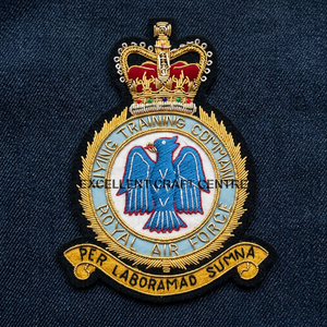 Écusson brodé en dentelle de haute qualité RAF FLYING TRAINING COMMAND, à coudre, en tissu, design circulaire de luxe pour vêtement - Product Image 1