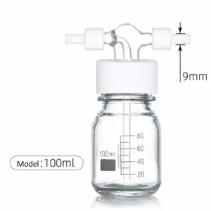 Tapa de rosca de PTFE GL45 botella de gas de lavado tampón botella de reposición