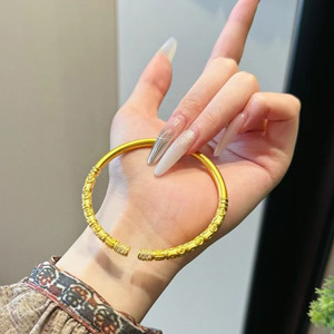 Wukong Monkey King Style 18K ชุบทองผู้หญิงกำไลข้อมือทองแดงแหวนเปิดแน่นห่วงสาป<span class=keywords><strong>แช่ง</strong></span>ชุดเครื่องประดับแฟชั่น - Product Image 3