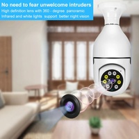 Caméra sans fil à suivi automatique 1080P Caméra PTZ Wifi Sécurité Rotation à 360° Vision nocturne Caméra ampoule Interface E27