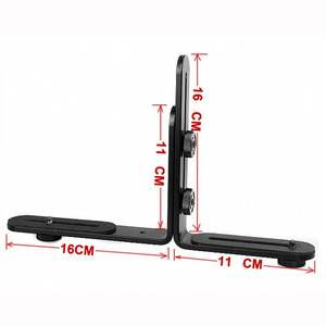 Support de flash pour appareil photo de type Double L, support métallique portable pour accessoire d'éclairage flash DSLR - Product Image 2