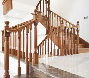 Bền hiện đại rắn gỗ cầu thang với lan can cho biệt thự - Product Image 2