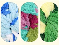 Hot Selling 100% Polyester Chenille Yarn Soft Arm Knitting Blankets High China Crochet Yarn Dyed Pattern Chunky Crochet Yarn