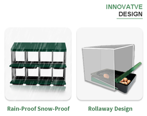 Cajas de Anidación para <span class=keywords><strong>Gallinas</strong></span> Ponedoras, de Metal Galvanizado Resistente, de Doble Capa, con 8 Orificios, con Sistema de Extracción de <span class=keywords><strong>Huevos</strong></span> - Product Image 4