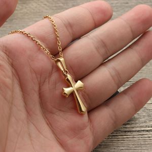 <b>Cross</b> Pendant Necklace Fashionable Gold Zinc Alloy Unisex Gift Jewelry - Product Image 4