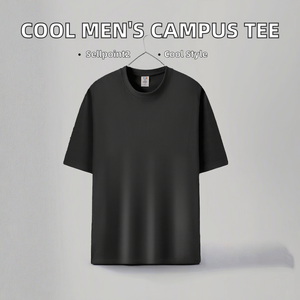 T-shirt à manches courtes pour homme 2025 Nouveau Écologique 200 grammes Tissé Uni Impression Polyester/Coton Haute qualité Cool Jeunesse - Product Image 2