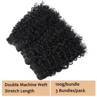 Extensions de cheveux synthétiques tressés bouclés afro crépus, double trame machine, densité 180%, 12 pouces, 3 paquets, noir naturel
