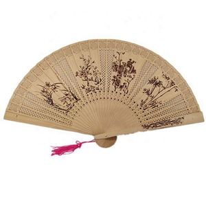 Abanico Plegable Chino de Madera de Sándalo de 8 Pulgadas con Borla, Recuerdos de Boda y Regalos de Cumpleaños, Abanicos de Mano - Product Image 3