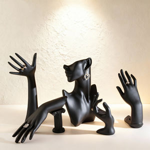 หุ่นโชว์เครื่องประดับเรซิ่นสีดำ ขาว ทอง น้ำเงิน ยี่ห้อไท่ยี่ รุ่นคลาสสิค สำหรับโชว์สร้อยคอ แหวน กำไล ต่างหู - Product Image 1