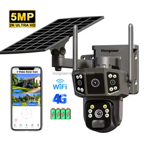 Hongnaer 3 Video energia solare Wireless WiFi sorveglianza telecamera CCTV V380 Pro sicurezza esterna doppia lente 4G Sim Card fotocamera solare - Product Image 1