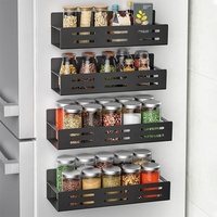 Étagères magnétiques pour le côté du réfrigérateur, parfaites pour le rangement des épices et l'organisation de la cuisine, supports de rangement en métal